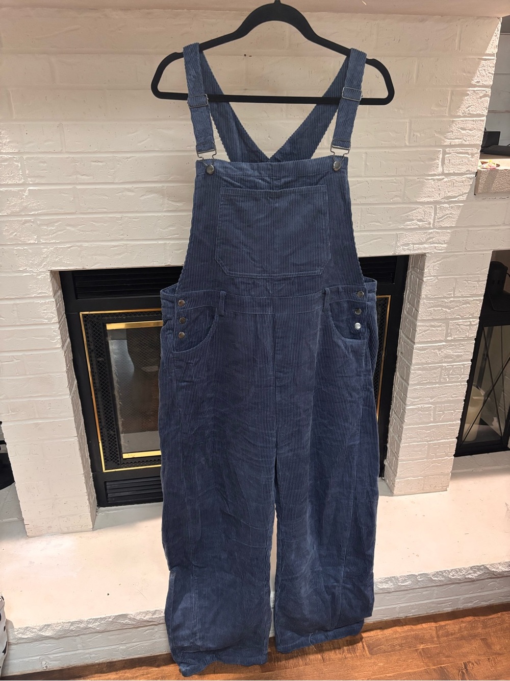 Women’s Corduroy Overalls in Navy Blue